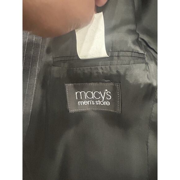 Ralph Lauren Chaps Blazer Sport 100% Wool Jacket Mens 43R Pinstripe Gray150 - Picture 15 of 15